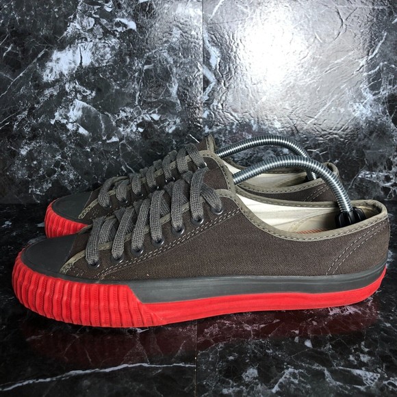 PF Flyers Other - PF Flyers Center Low Men's Size 10 Gray Red Canvas Low Top Shoes Sneakers